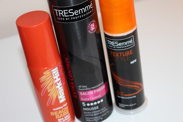 mark hill beach babe sea salt wave spray and tresemme mousse and creme