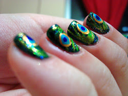 peacock nail designs