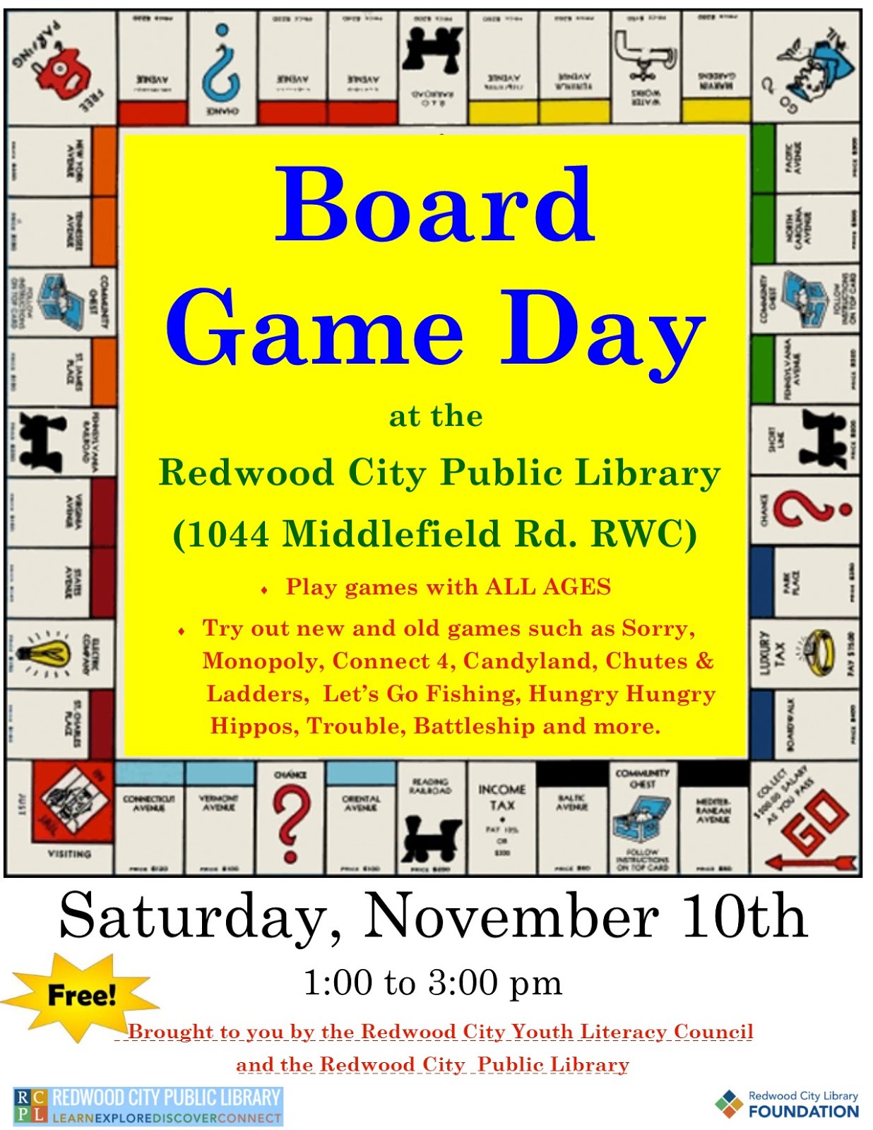 Free Family Board Game Day at the Library this Saturday