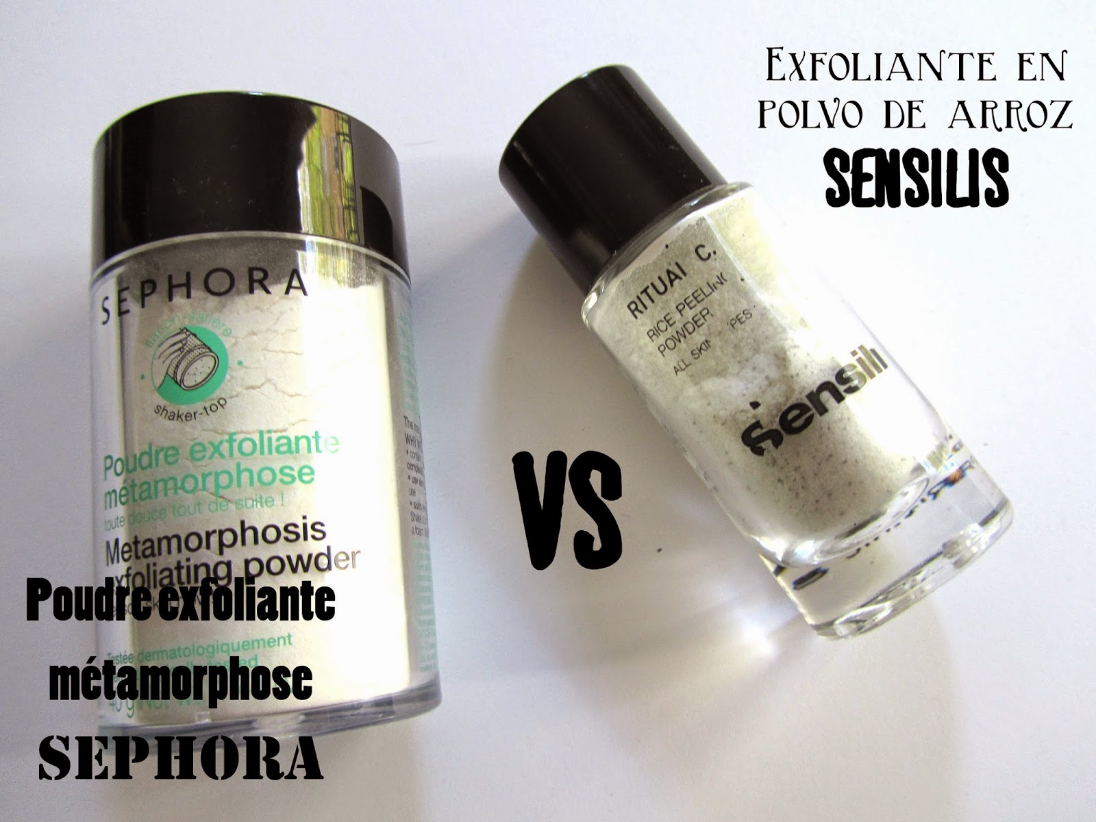 Exfoliantes en polvo. Sensilis vs. Sephora.