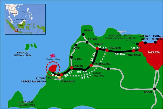 Peta Lokasi Pantai Tanjung Lesung