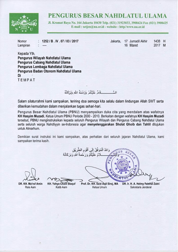 Kyai Hasyim Muzadi Wafat, PBNU Instruksikan Shalat Ghaib dan Tahlilan
