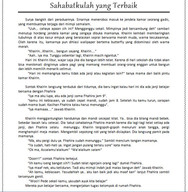 Cerpen English Tulisan