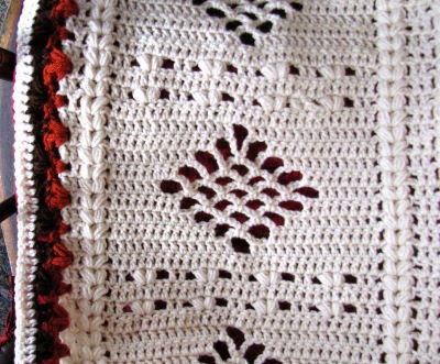 crocheted afghan motif