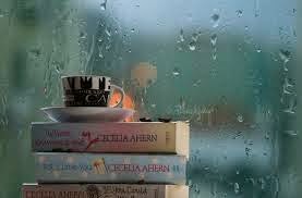 novels, coffee and rainy day