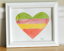 heart striped watercolor tutorial