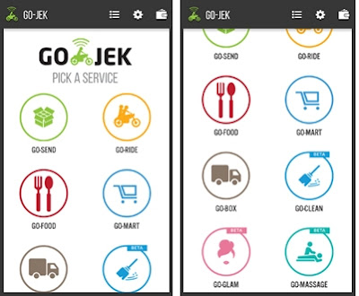 Layanan Go-Send dalam aplikasi Go-Jek.