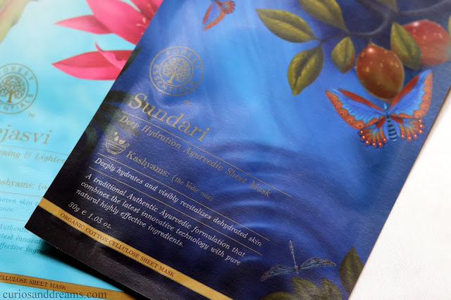 Forest Essentials Ayurvedic Sheet Mask review, Forest Essentials Tejasvi sheet mask review, Forest Essentials sundari sheet mask review