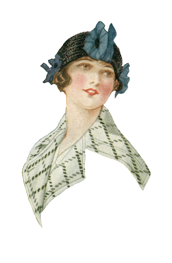 Antique Images: Free Fashion Clip Art: 1917 Women's Hat and Collar ...