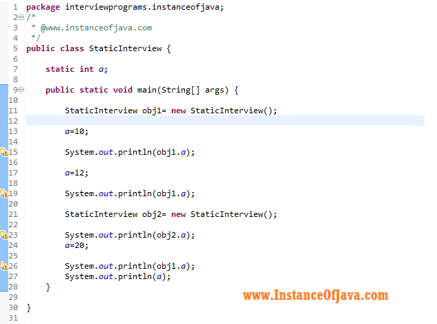 Java interview questions to practice - InstanceOfJava