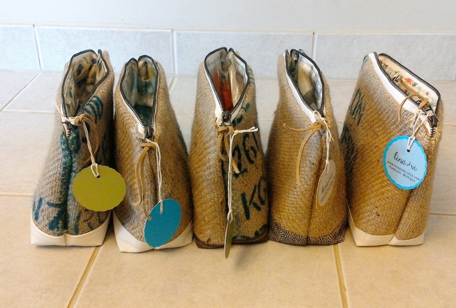 Burlap coffee travel cases aeropress espresso jute sack