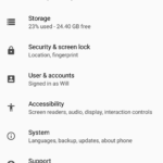 Settings Menu Android o