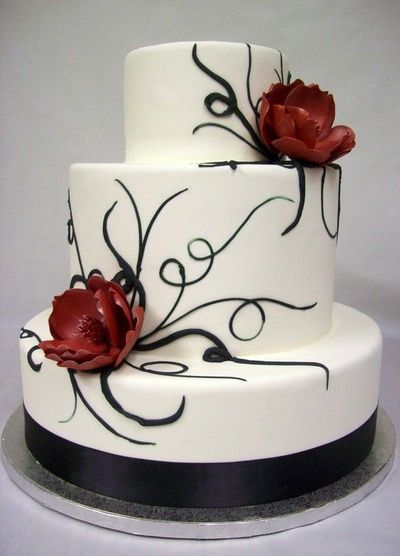 Amazing Red Black And White Wedding Cakes 27 Pic Awesome Pictures Posted In Cakes Tart Wedding