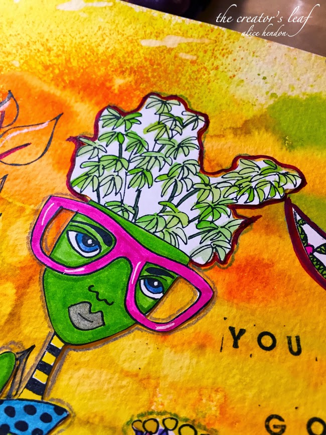 Alice Hendon, The Creator's Leaf, www.thecreatorsleaf.com , dylusions facebook challenge, art journal