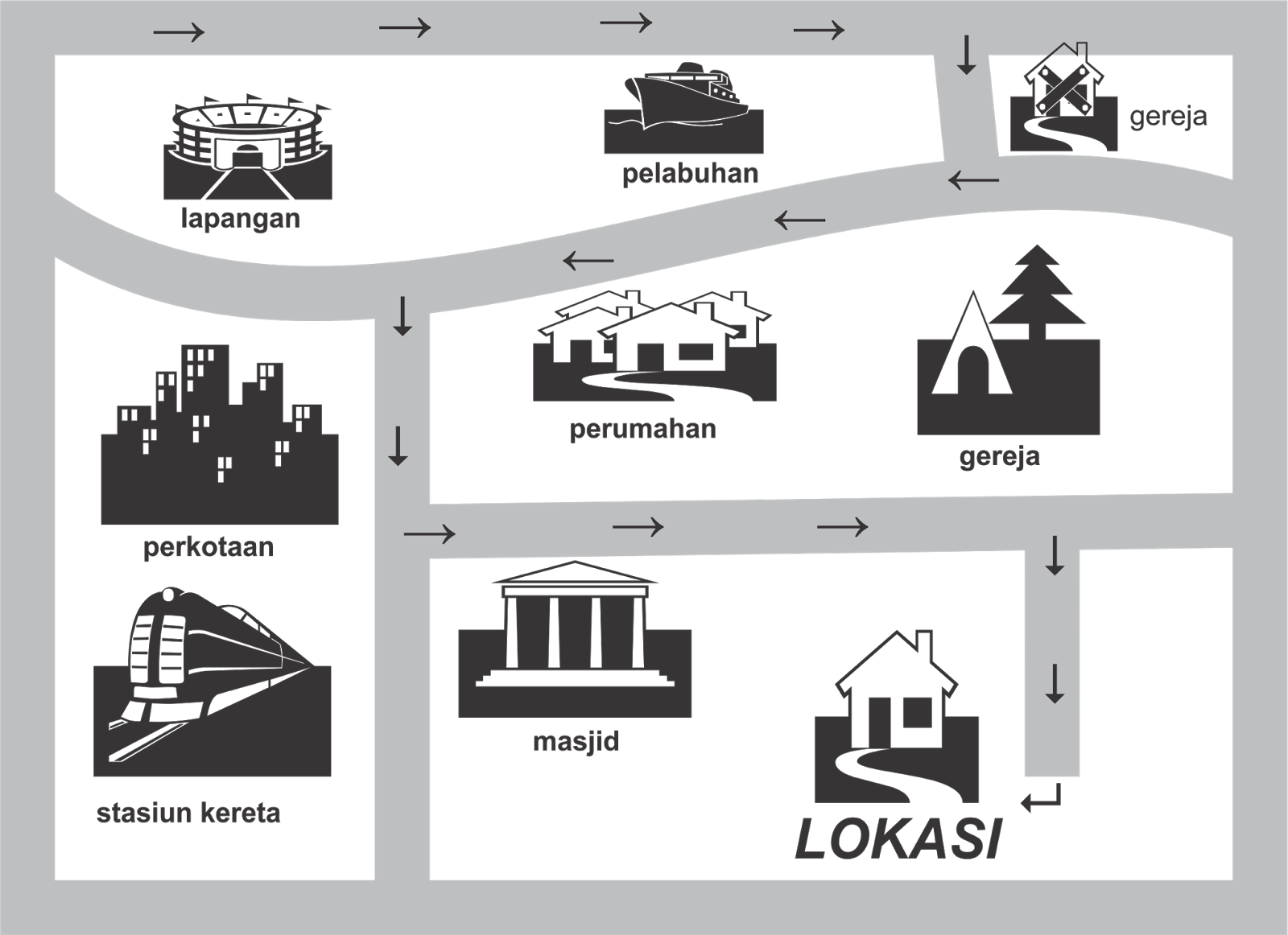 Vector Icon Denah Lokasi Koleksi