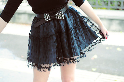 Glamour.....: Black...short skirt....
