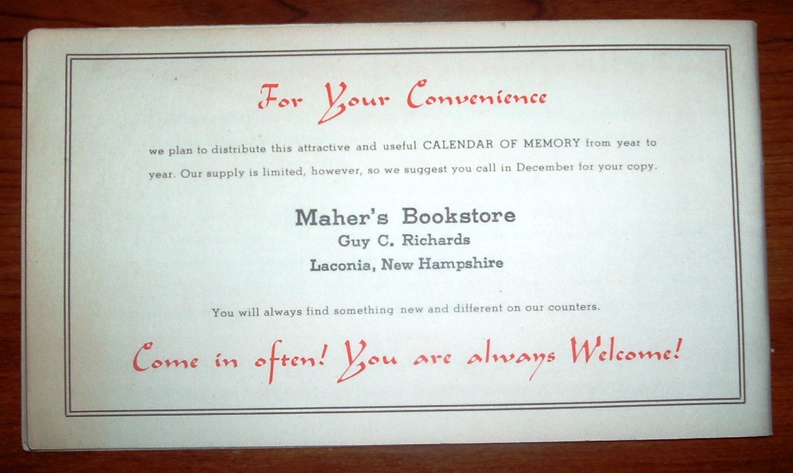 Pearl Harbor attack noted in 1941 bookstore calendar