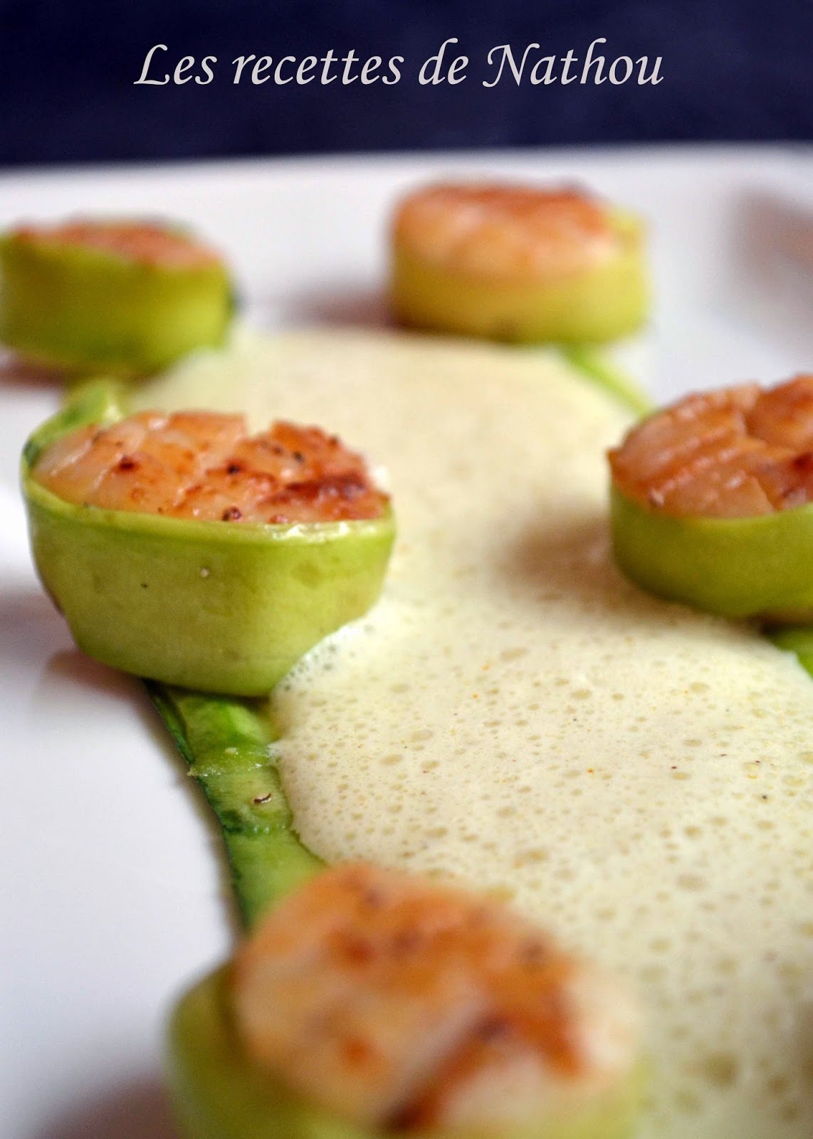 SaintJacques aux courgettes, émulsion au curry soto
