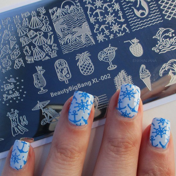 Summer Beach Holiday Rectangle Nail Stamping Plate Mermaid Theme For Manicure SKU:BBBXL-02