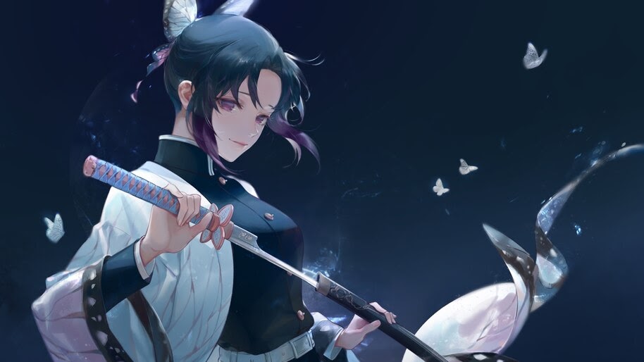 Shinobu Kocho Katana Kimetsu No Yaiba 4k Wallpaper 197