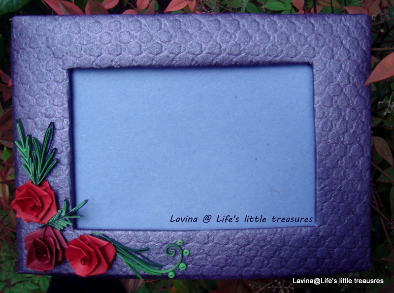 Life's little treasures Handmade frame with quilled roses