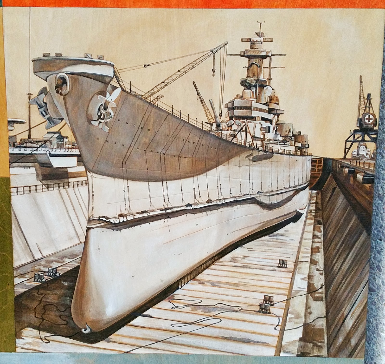 History and Culture by Bicycle USS Iowa Interpretive Panels Korean