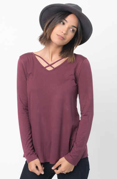 Buy Now Cross Front Jersey Tunic @caralase.com