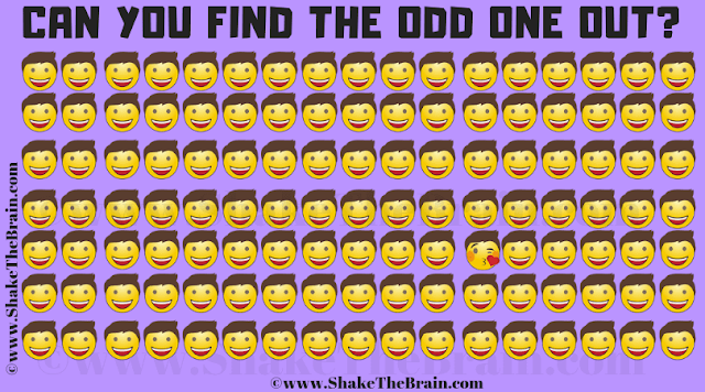 In this Odd Emoji Out Picture Brain Teaser, your challenge is to find the Emoji which is different from others
