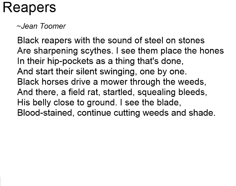 reapers jean toomer speaker banking coal jean toomer analysis