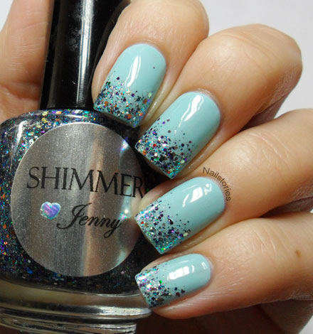 Nail Stories: Pastel Blue & Sparkles on a Snowy March!