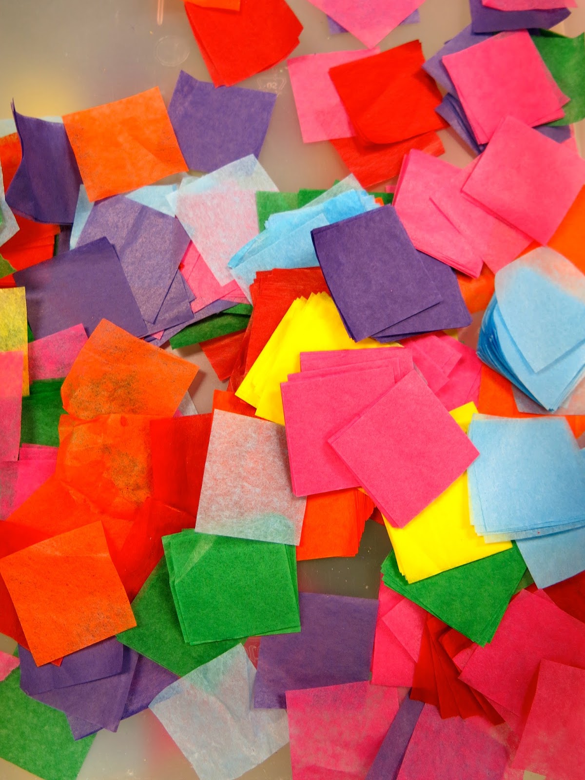 Cassie Stephens In the Art Room Tissue Paper Relief by Third Grade