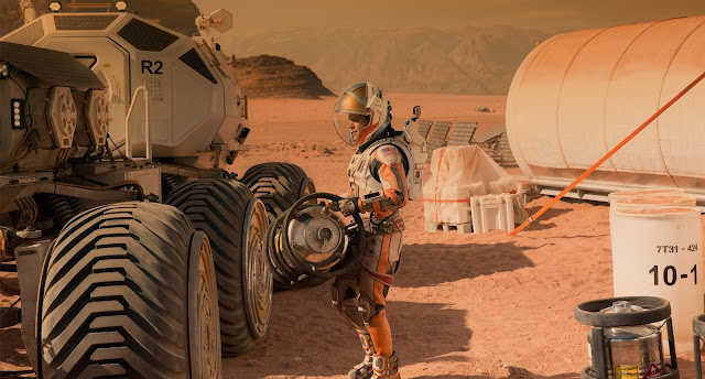 Matt Damon and rover image from The Martian movie