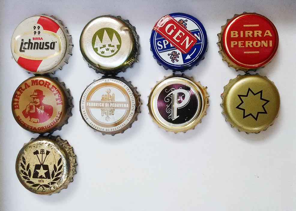 dextrangis: chapas de cervezas italianas