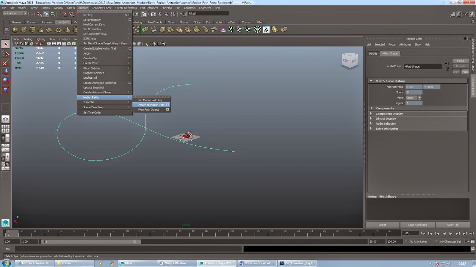 SACHIN RAI COMPUTER ANIMATION ARTS UCA ROCHESTER Retro Rocket