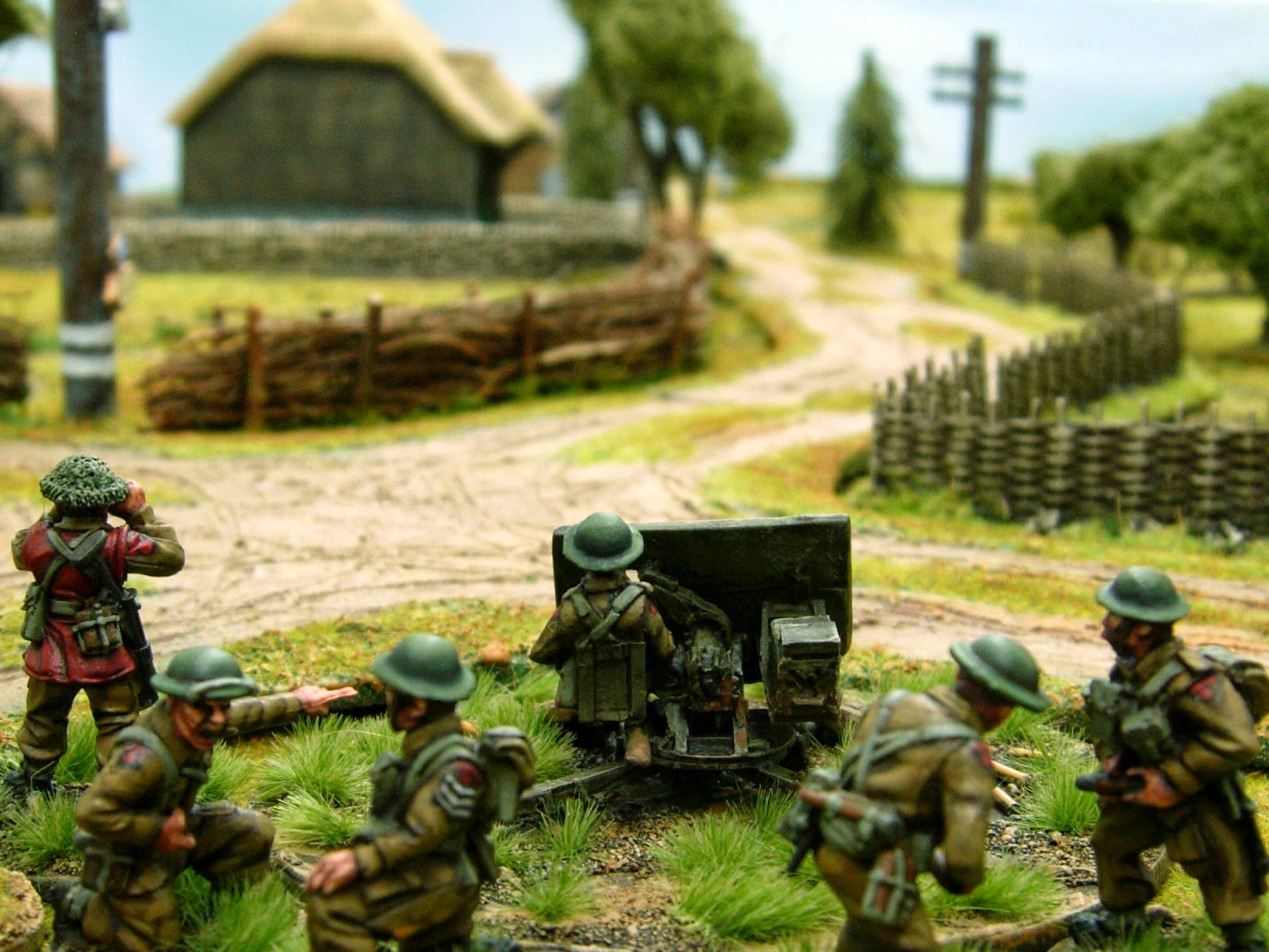 Wargaming with Silver Whistle WW2 2pdr ATG, FOO, Civilians and Terrain