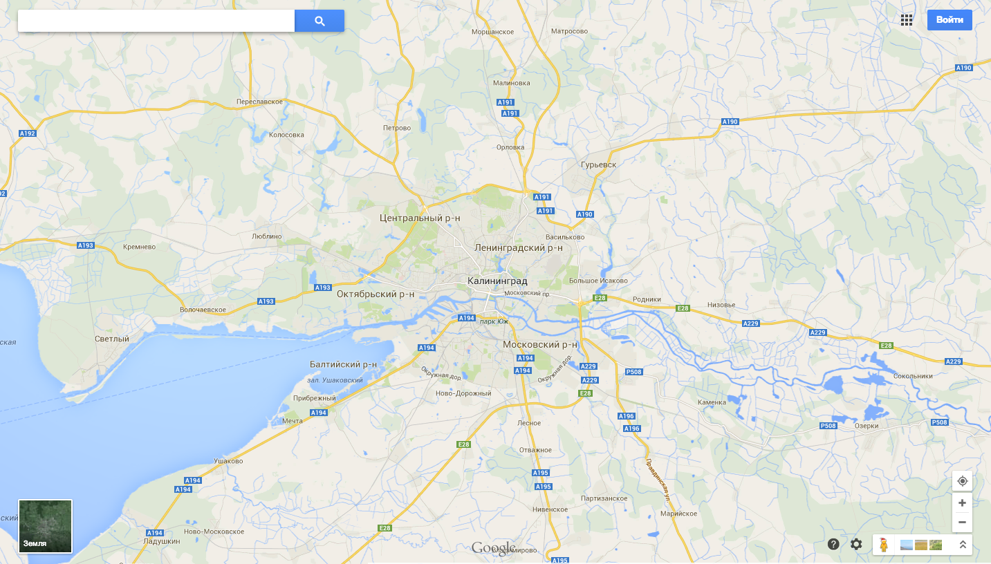 Карта калининграда со спутника