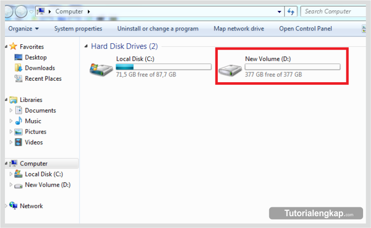 Tutorialengkap.com, how to make new partition on windows, cara terbaru membuat partisi hardisk, cara yang benar dalam membuat partisi hardisk, tutorial cara membuat partisi, langkah mudah membuat partisi hardisk tanpa bantuan apliakasi pihak ketiga