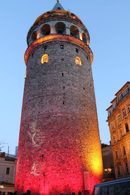 Galata Tower near Bosphorus Strait and Istiklal Street in Istanbul, Turkey Galata Tower near Bosphorus Strait and Istiklal Street in Istanbul, Turkey