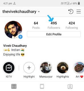 Instagram profile