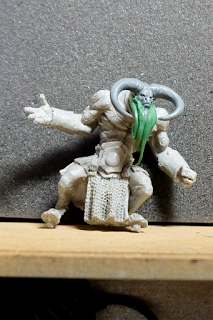 Chaos Dwarf Minotaur WiP - Hair definitely needs more work. Are those tentacles?