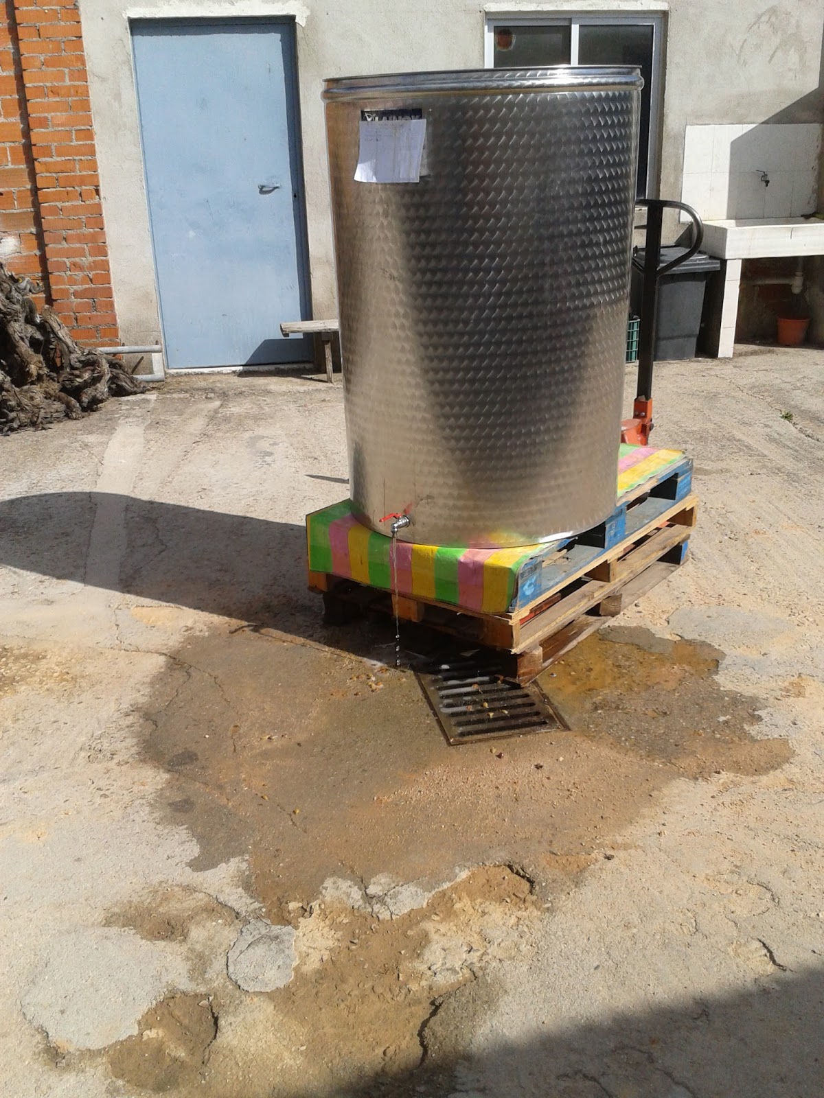 Vinos Pouring Wine Down the Drain