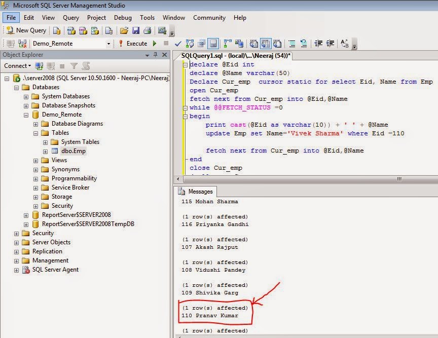Passion for SQL Types of Cursors in SQL Server