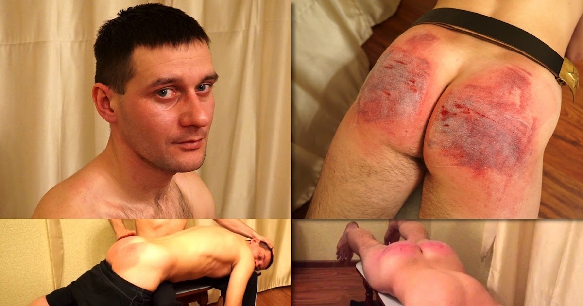 RusStraightGuys - Belarus 27 y.o. FULL hard spanking by hand and belt.
