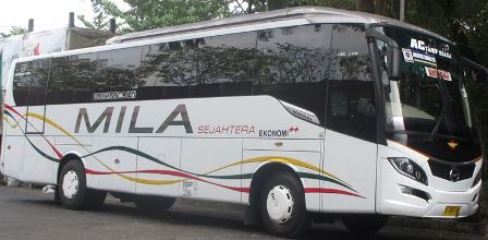 Daftar Rute dan tarif Bus Mila Sejahtera Banyuwangi, Jember, Probolinggo, Situbondo, Surabaya, Solo, Yogyakarta.