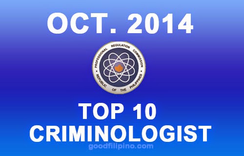 Top 10 Passers of October 2014 Criminologists Exam Results