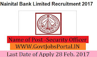 Nainital Bank Limited Recruitment 2017 – Security Officers