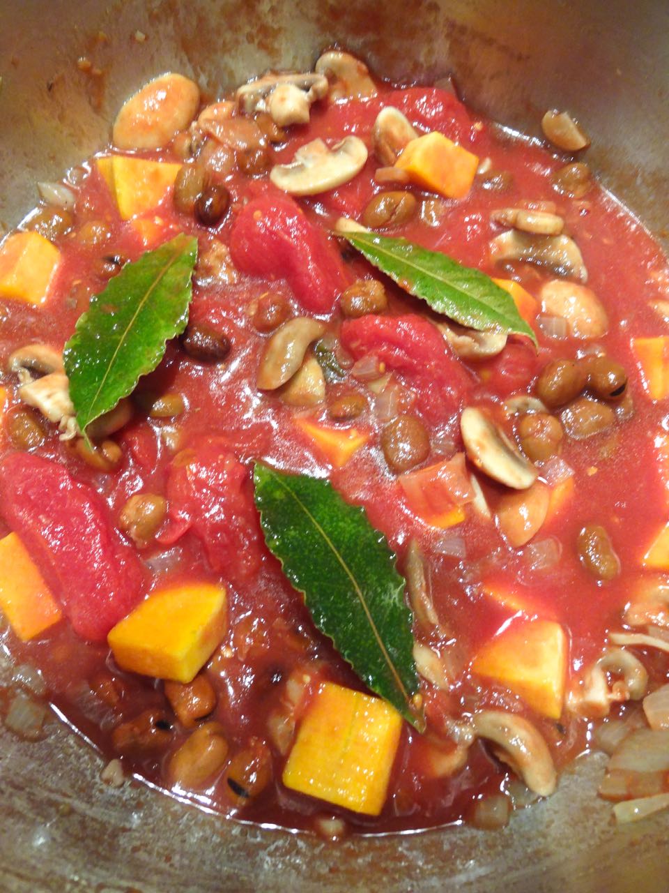 Scrumpdillyicious Lima Bean & Tomato Stew with Squash & Tuscan Kale