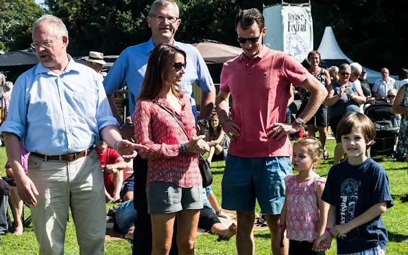 Princess Marie, Prince Joachim, Prince Henrik and Princess Athena at  2016 Tønder Festival concert. Princess Marie Chloe blouse