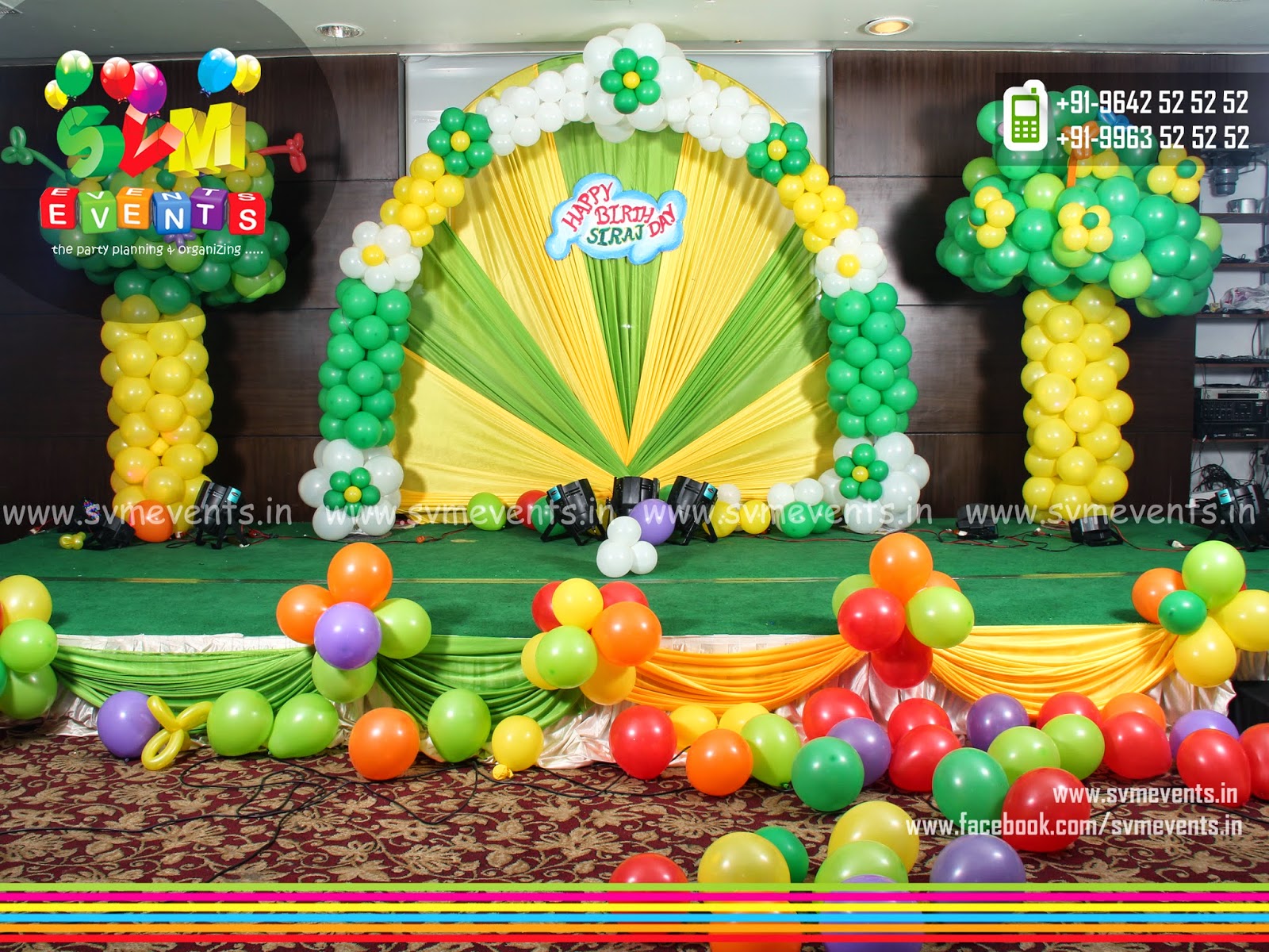 Svm Events 2D Or Semi 3D Backdrops Balloon decorations Birthday