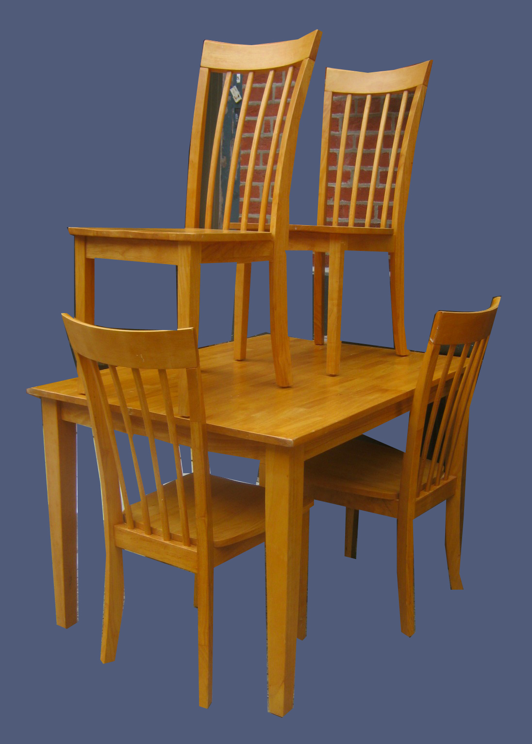 Uhuru Furniture & Collectibles Blonde Dining Table w/4 ChairsSOLD